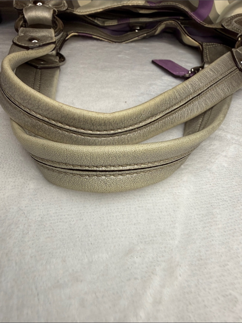 Coach Y2K Op Art Glam Purple Satin Metallic Shoulder Bag C1068-14420 - Picture 11 of 13